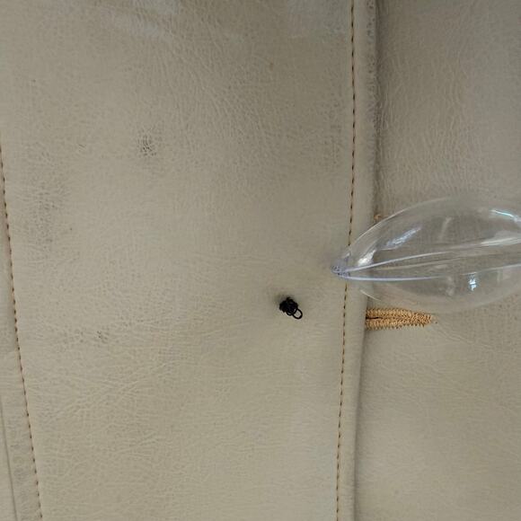 Vintage 1970s Dynahyde Faux Leather Jacket Cropped Boxy Contrast Trim Women's 10 - Picture 8 of 16